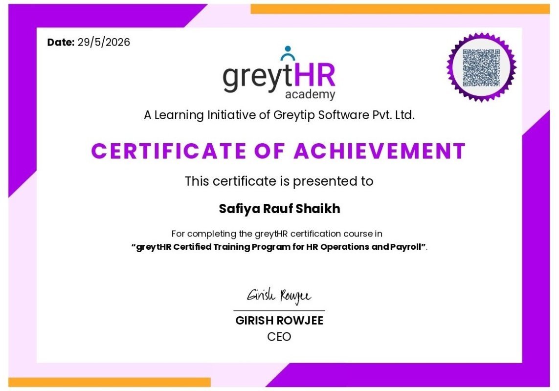 Virtual Certification Program on HR Operations & Payroll
