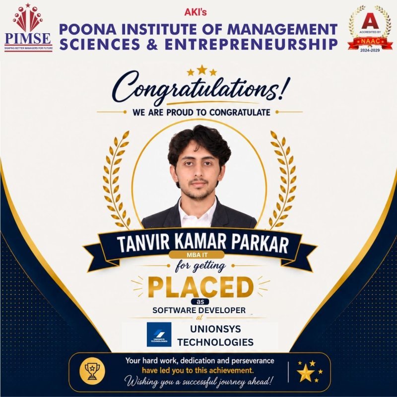 (PIMSE) proudly congratulates Mr. Tanvir Kamar Parkar