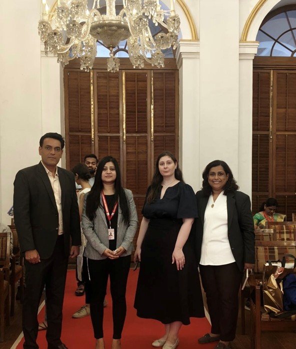 Ms. Anano Tsitaishvili, Head of International Student Relations from Georgia, Director, PIMSE Dr. Porinita Banerjee, PIMSE faculty members Dr. Vasimraja Sayed, and Dr. Sheena Abraham at the Global Education Fair, International Centre SPPU.